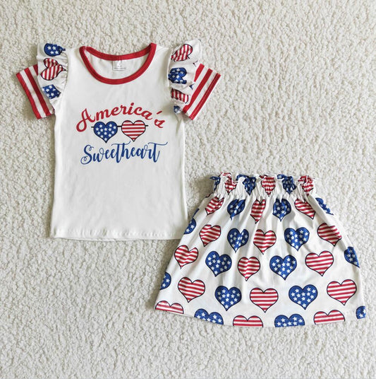 GSSO0051 4th of July Wholesale In Stock Clothing Kid Summer Boutique Outfits