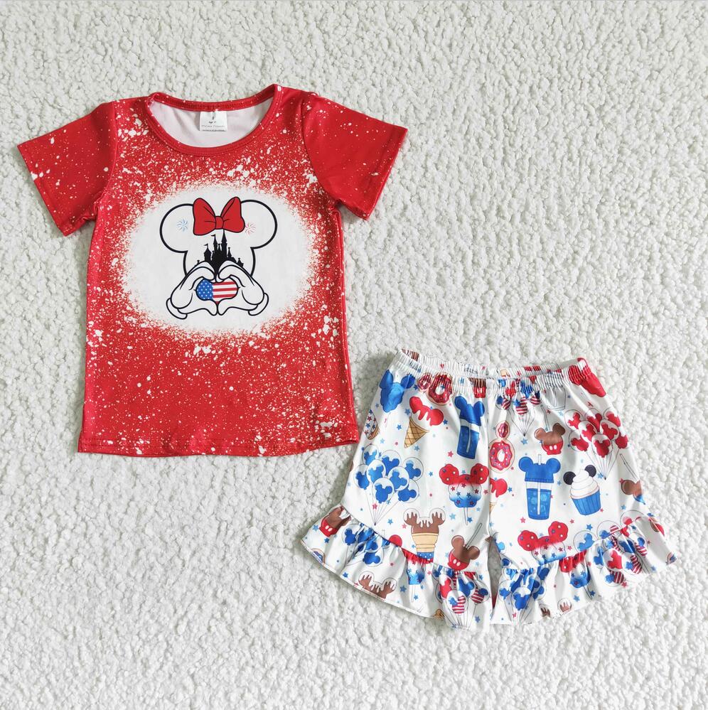 GSSO0110 4th of july Wholesale In Stock Clothing Kid Summer Boutique Outfits