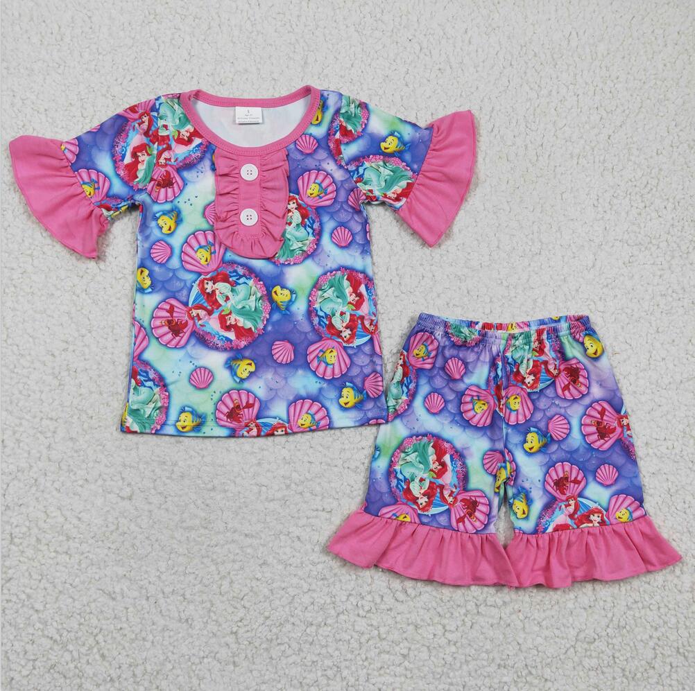 GSSO0152  Cartoon Summer Children Clothing Kid Summer Boutique Outfits