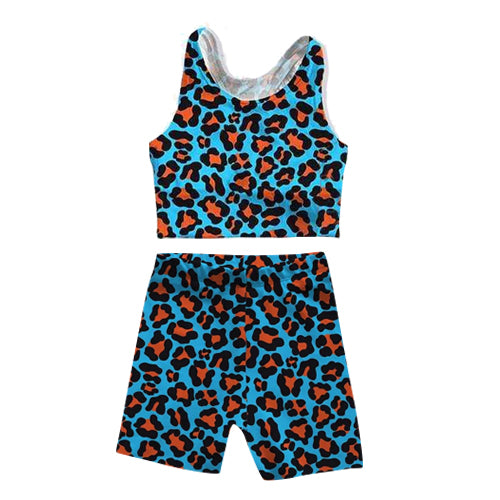 GSSO0901 Leopard Wholesale Baby Kids Children Boutique Kid Clothing Set