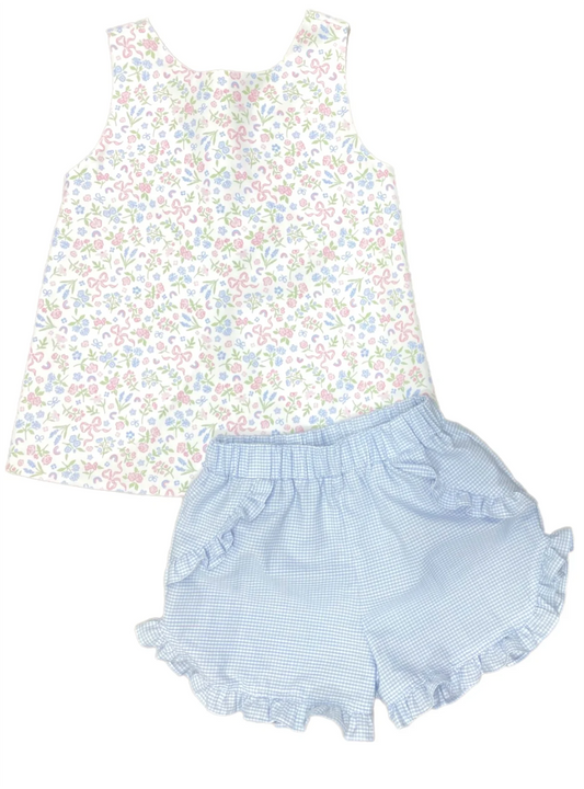 GSSO0915 Blue Ruffle Wholesale Baby Kids Children Boutique Kid Clothing Set