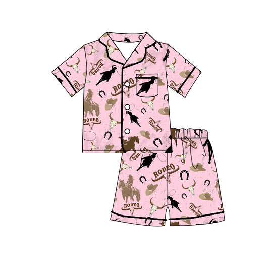 GSSO0924 Pink Girl Clothes Summer Short Sleeve Kid Clothing Sets