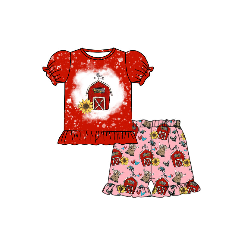 GSSO0940 Farm Baby Girls Children Boutique Kid Clothing Set