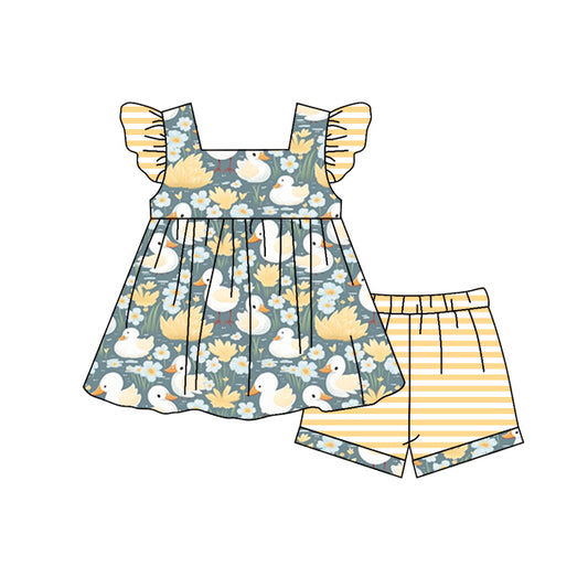 GSSO0960 Yellow Hot Sale Cute Boutique Kid Clothing Set