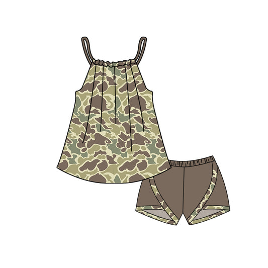 GSSO1013 Hot Sale Camo Summer Short Sleeve Kid Boutique Outfits