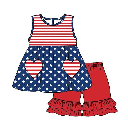 GSSO1014 Hot Sale Summer Short Sleeve Kid Boutique Outfits