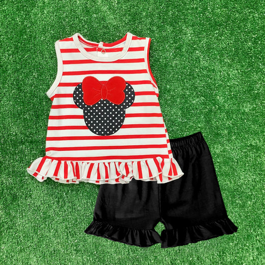 GSSO1022 Red Cute Kid Summer Clothing Short Sleeve Top Children Outfit