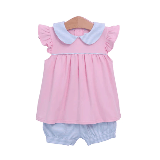 GSSO1064 Pink Cute Kid Clothing Children Shorts Sleeve Clothes