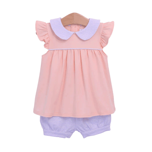 GSSO1066 Light Pink Cute Kid Clothing Children Shorts Sleeve Clothes