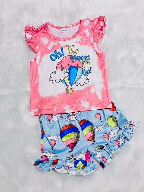 GSSO1090 hot air balloon Cute Kid Pink Clothing Children Shorts Clothes