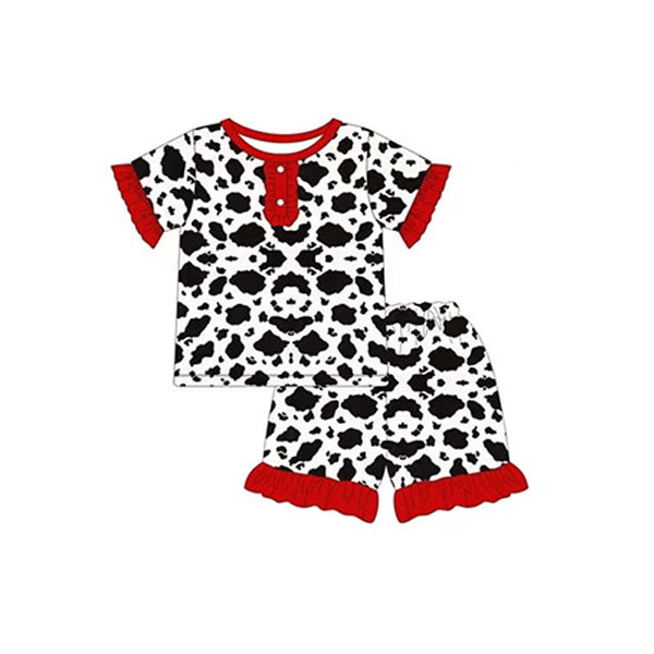 GSSO1154 Cow Cute Kid Summer Short Sleeve Shirt Outfit Kid Clothing