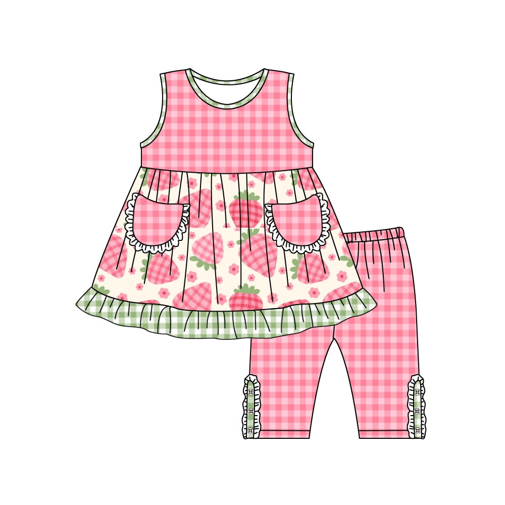 GSSO1183 Pink Summer Short Sleeve Outfit Kid Clothing Sets