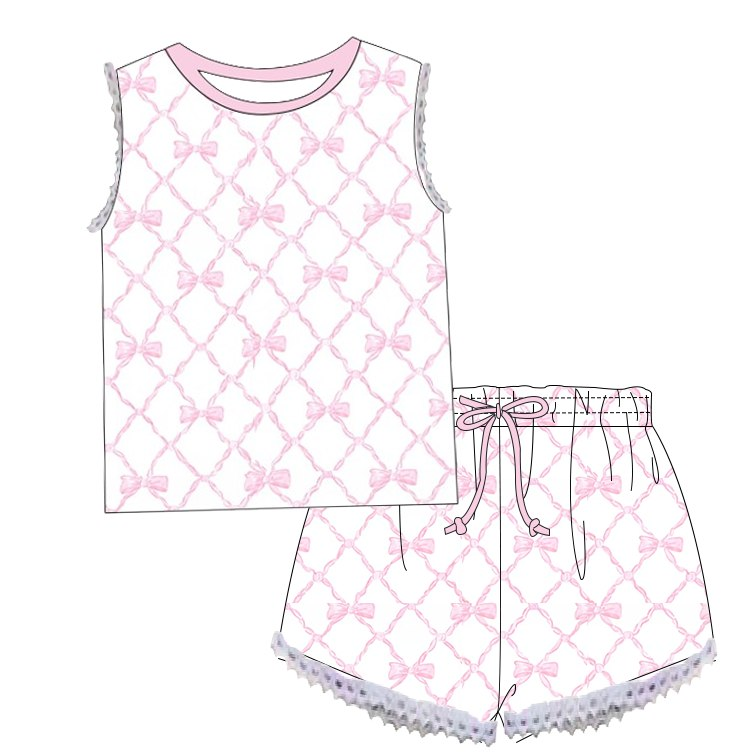 GSSO1187 Cute Girl Summer Short Sleeve Outfit Kid Clothing Sets