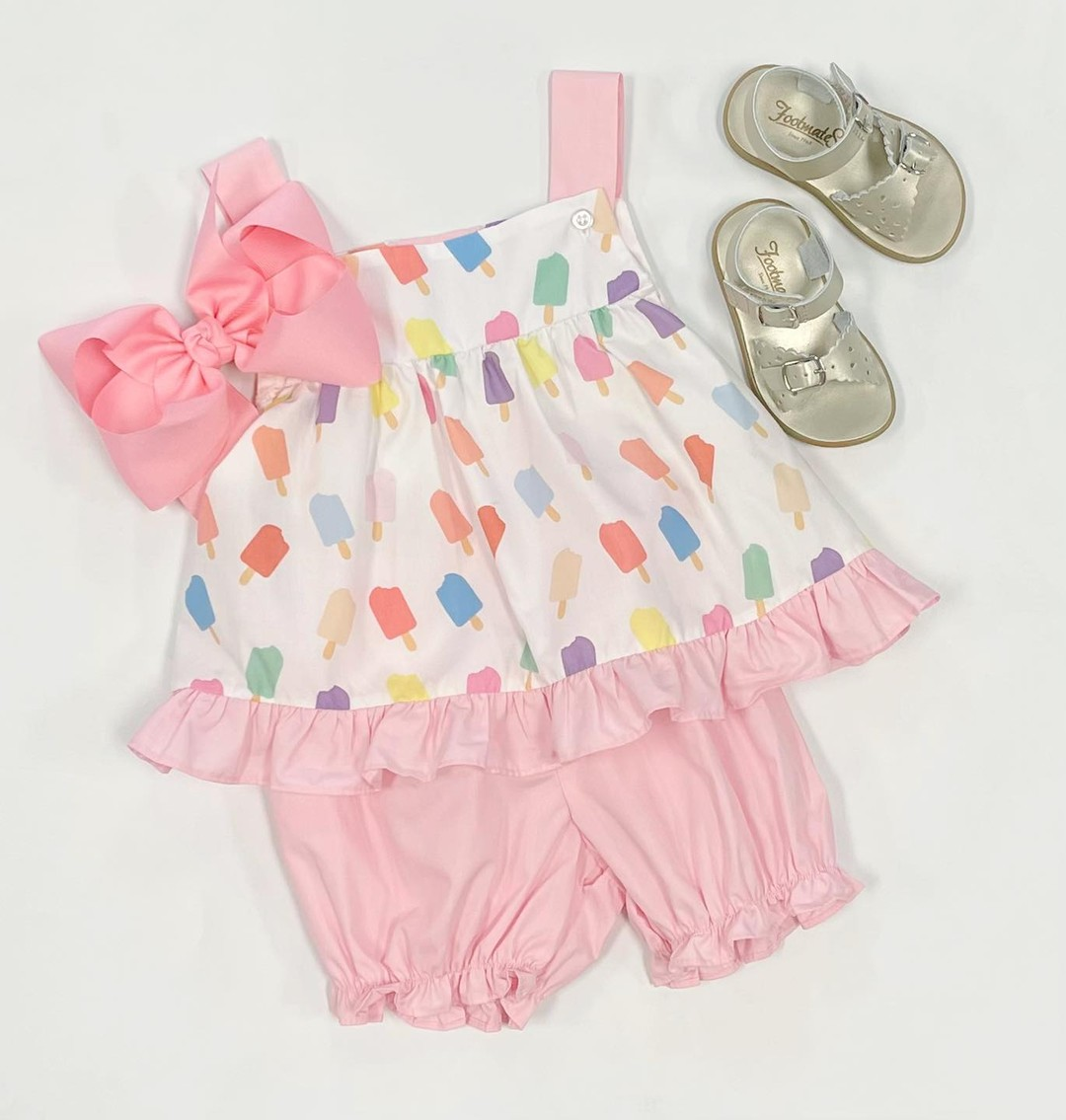 GSSO1208 Pink Girl Clothes Summer Short Sleeve Outfit Kid Clothing Sets