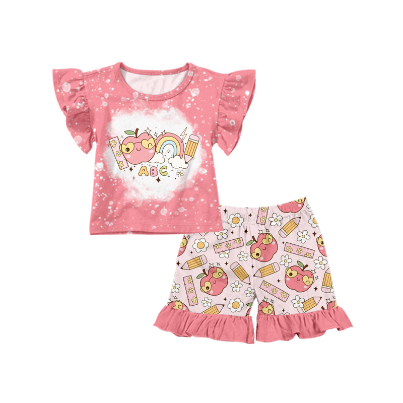 GSSO1209 Back to school Girl Clothes Summer Short Sleeve Outfit Kid Clothing Sets