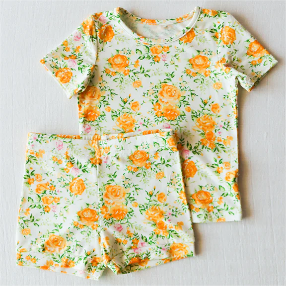 GSSO1303 Floral Summer Short Sleeve Kid Boutique Outfits