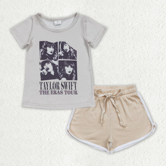 GSSO1332 Taylor Swift The Eras Tour Top Cotton khaki Shorts Outfit