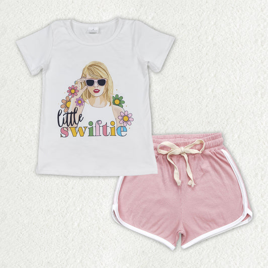 GSSO1339 Little Swiftie Top Cotton Light Pink Shorts Outfit