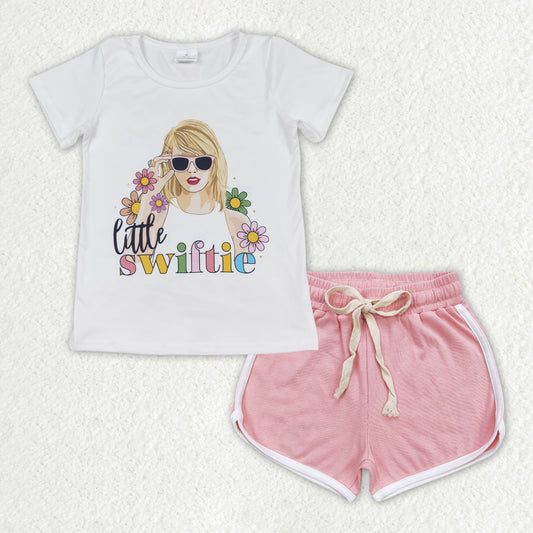 GSSO1343 Little Swiftie Top Cotton Pink Shorts Outfit