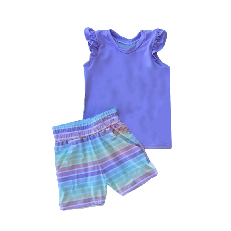 GSSO1354 Purple Baby Girls Boutique Kid Clothing Set