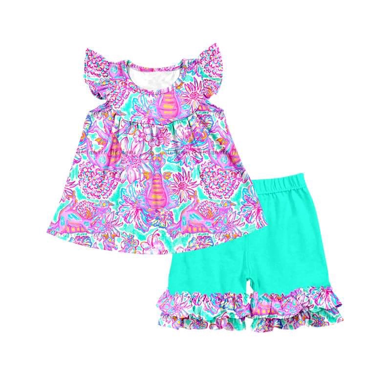 GSSO1356 Baby Children Boutique Kid Clothing Set