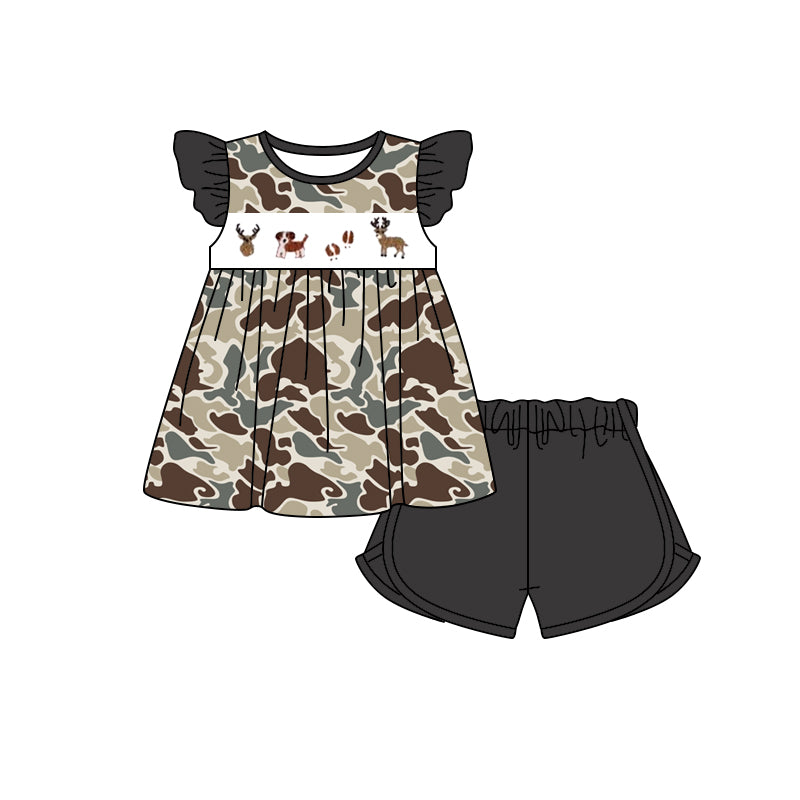 GSSO1358 Camo Baby Children Boutique Kid Clothing Set