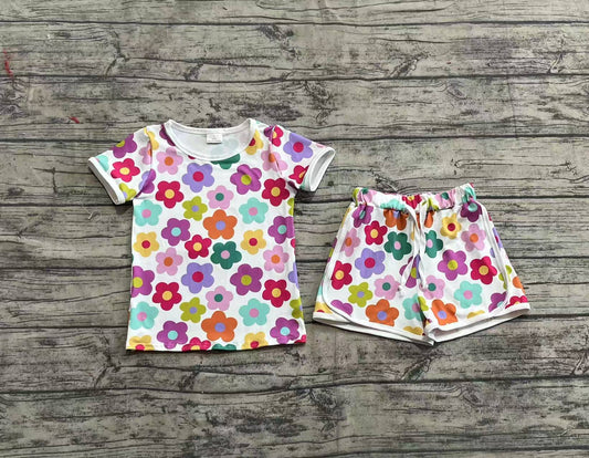 3.31 GSSO2142 Baby Girls Colorful Flowers Top Shorts Clothes Sets Pre order