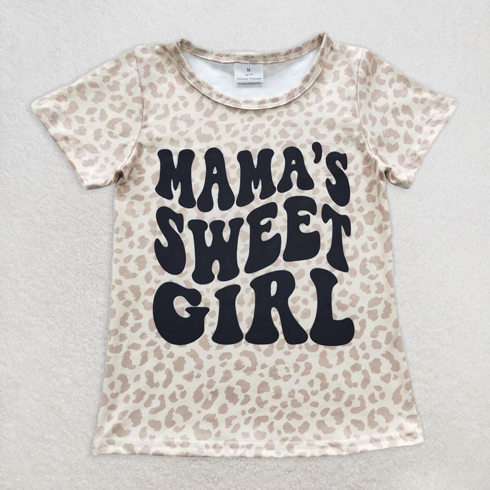 5.19 RTS NO MOQ Summer Baby Girls Short Sleeve GT0185 Mama's Sweet Girl Short Sleeve Shirts Tops