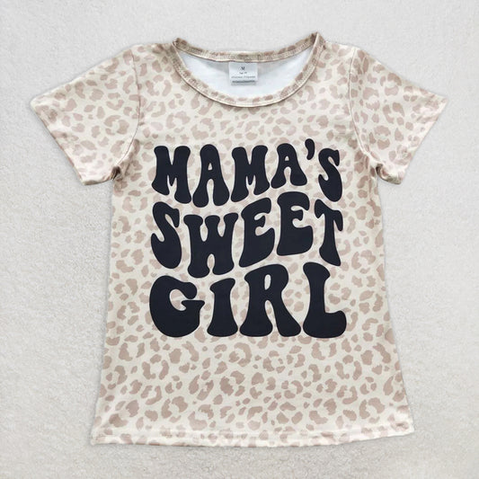 5.19 RTS NO MOQ Summer Baby Girls Short Sleeve GT0185 Mama's Sweet Girl Short Sleeve Shirts Tops