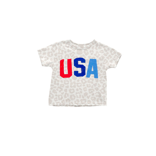 GT0547 Hot Sale 4th of July USA Blue Cute kid cute pattern raglan shirt