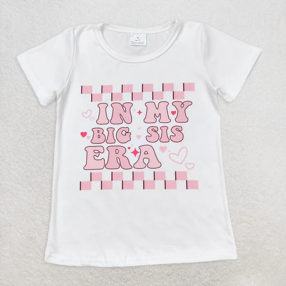 RTS NO MOQ Summer Baby Girls Short Sleeve GT0556 In My Big Sis Era Short Sleeve Tee Shirts Tops