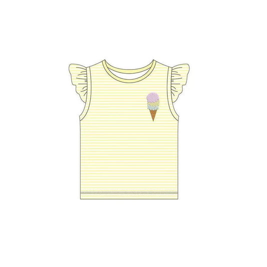 GT0579 Hot Sale Yellow Cute kid cute pattern raglan shirts tops