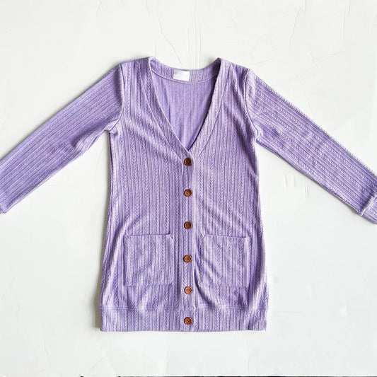 GT0612 Purple Design Baby Kids Long Sleeve Shirt Top