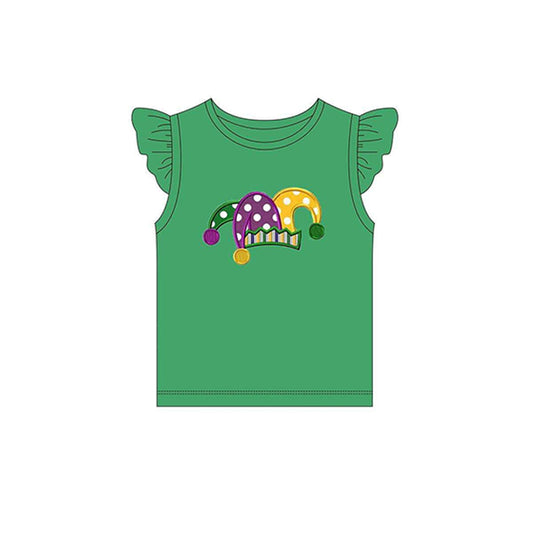 GT0816 Cute Green Girls Short Sleeve Hoodie Top Shirts