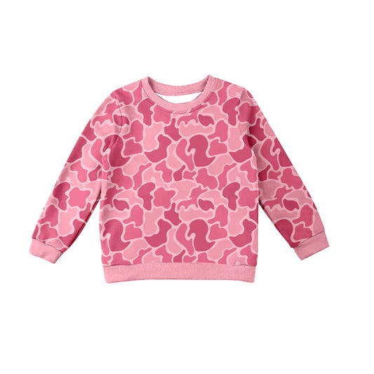 GT0865 Pink Leopard Baby Girls Long Sleeve Tee Shirts Tops