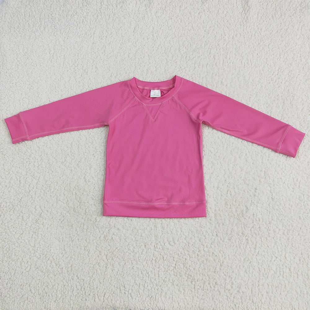 5.14 RTS NO MOQ Baby Girls Long Sleeve GT0968 Hot Pink Long Sleeves Active Wear Yoga Shirts Tops