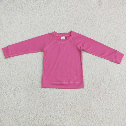 5.14 RTS NO MOQ Baby Girls Long Sleeve GT0968 Hot Pink Long Sleeves Active Wear Yoga Shirts Tops