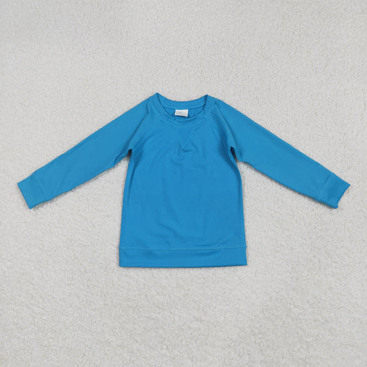 6.3 RTS NO MOQ Baby Girls Long Sleeve GT0969 Hot Blue Long Sleeves Yoga Shirts Tops