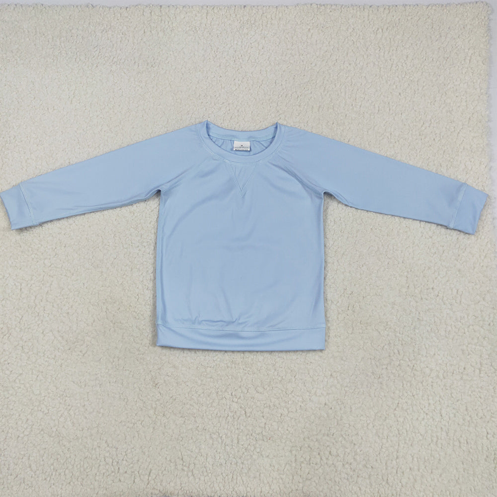 5.14 RTS NO MOQ Baby Girls Long Sleeve GT0970 Light Blue Long Sleeves Yoga Shirts Tops