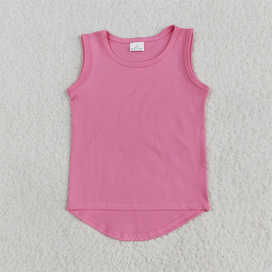 5.26 RTS NO MOQ Summer Baby Girls Short Sleeve GT0983 Pink Sleeveless Activewear Vests Tops
