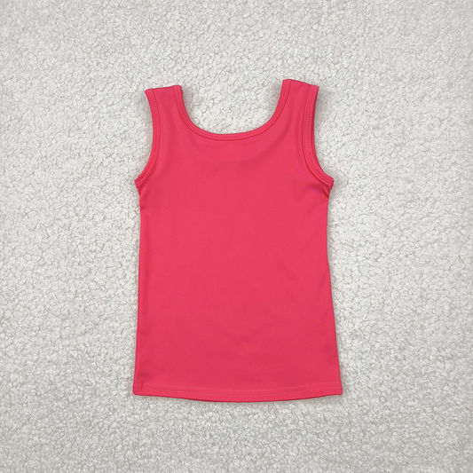 RTS NO MOQ Summer Baby Girls Short Sleeve GT0991 Pink Sleeveless Yoga Tee Shirts Vests
