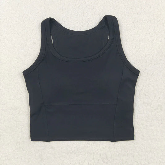 USA Shop RTS Adult Women Sleeveless Vest Yoga Active Black Tops