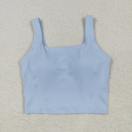USA Shop RTS Adult Women Sleeveless Vest Yoga Active Blue Tops