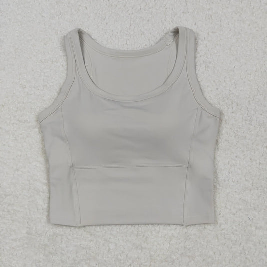 USA Shop RTS Adult Women Sleeveless Vest Yoga Active Grey Tops