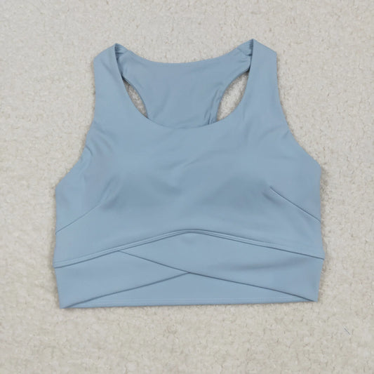 USA Shop RTS Adult Women Sleeveless Blue Vest Yoga Active Tops