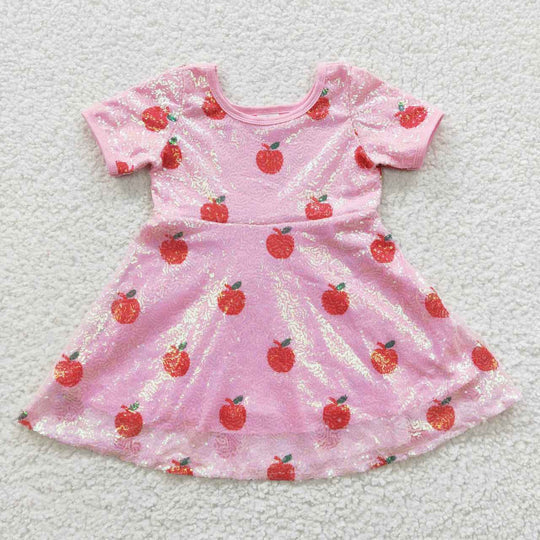 GSD0437 toddler girl clothes strawberry sequin girl summer dress