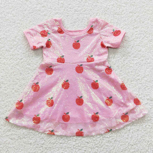 GSD0437 toddler girl clothes strawberry sequin girl summer dress