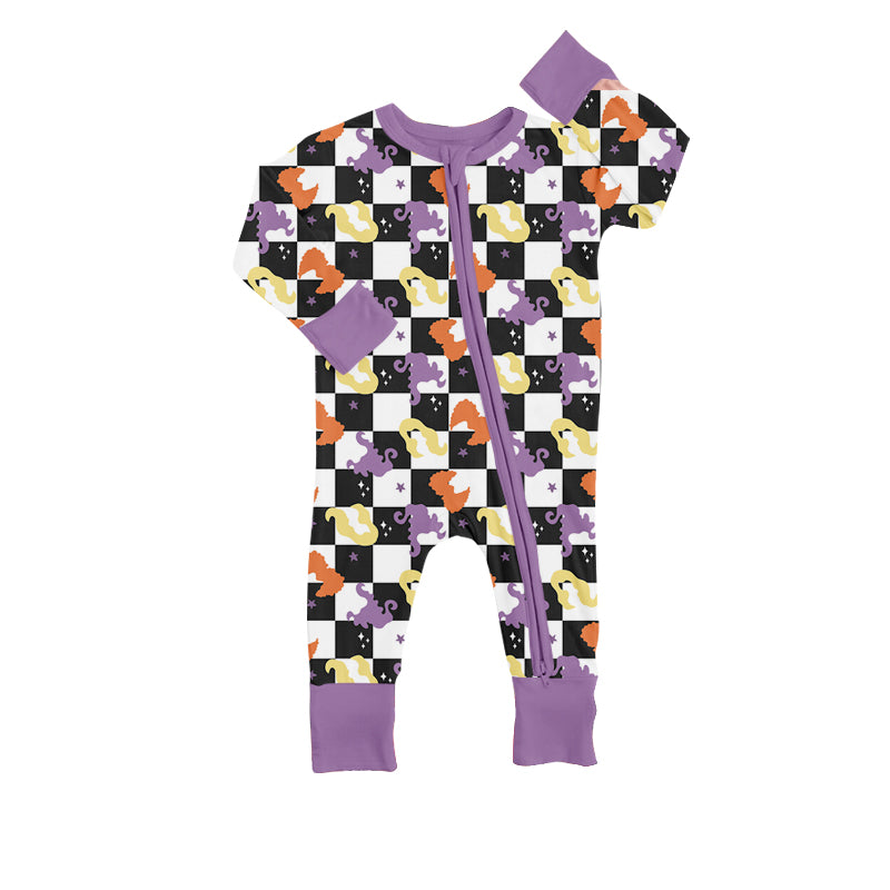 LR0938 Purple baby girls long sleeve romper