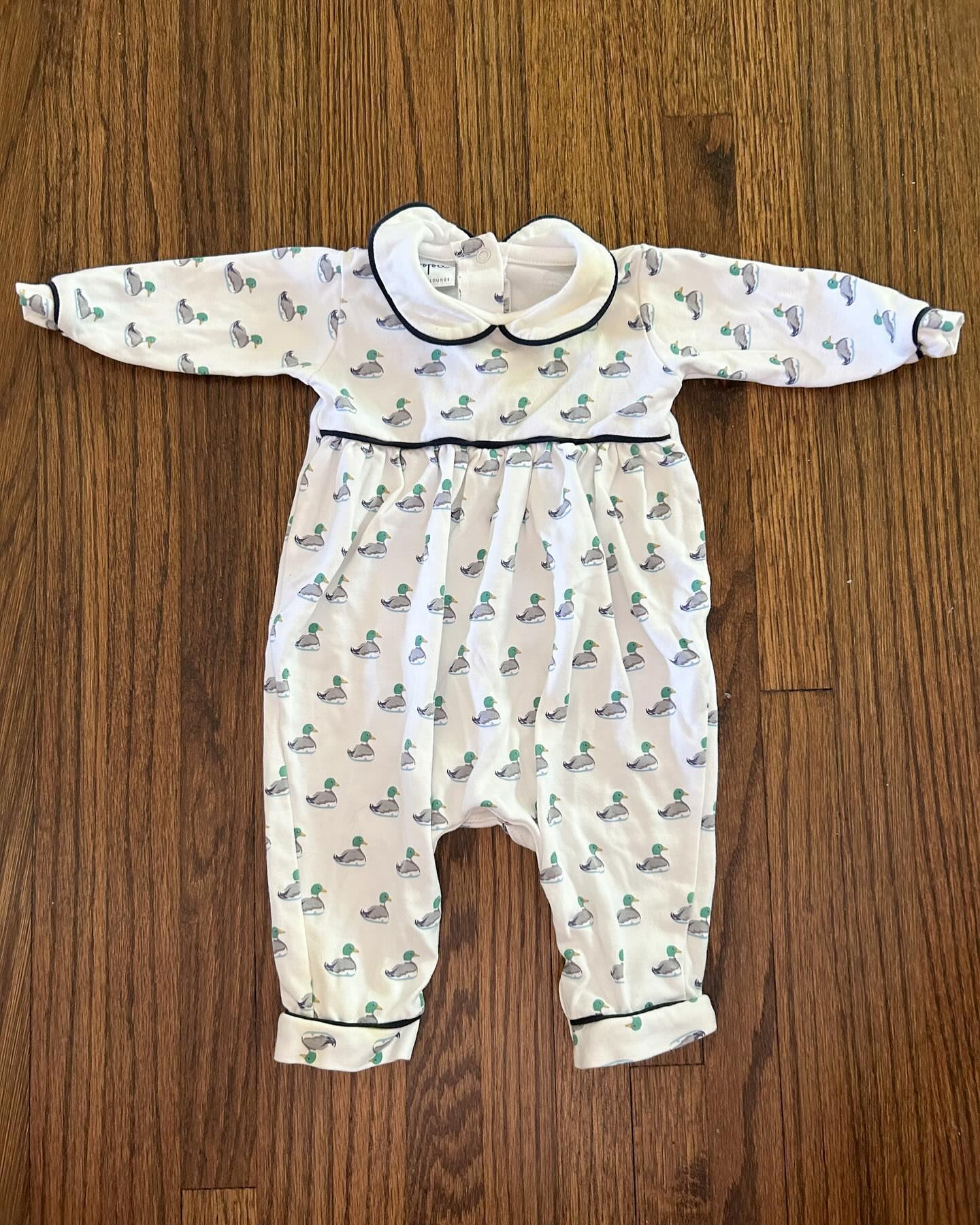 LR0943 duck baby girls long sleeve romper