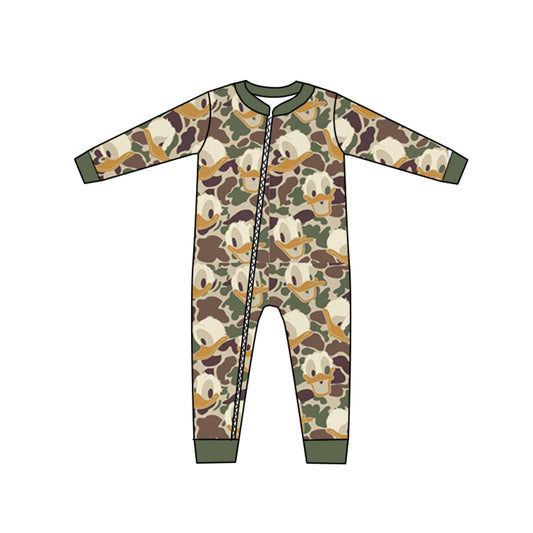 LR0962 duck camo baby girls long sleeve romper